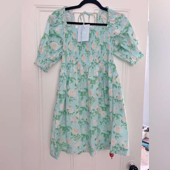 NWT Hill House Athena Nap Mini Dress in Blue w/Pink & Green Floral - Small - Picture 3 of 11